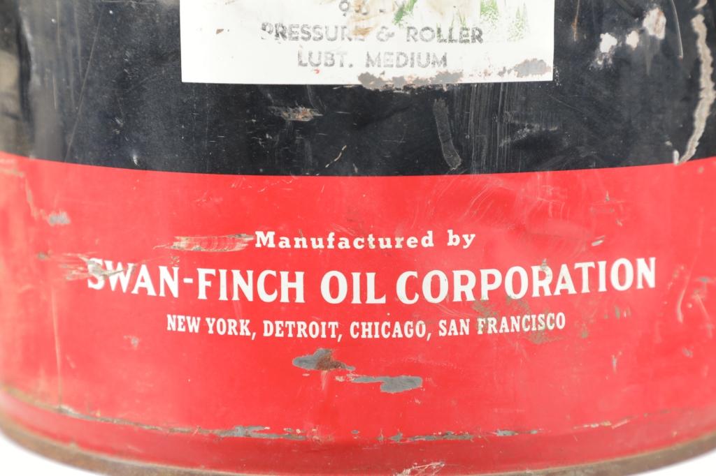 Large 35 lbs Swan-Finch Oil / Grease Can 1920-30s