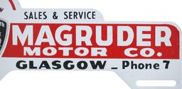 Magruder Motor Co License Plate Topper Glasgow, MT