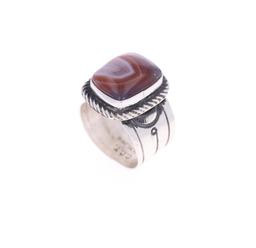 Navajo Chaz Tsosie Sterling Silver Carnelian Ring