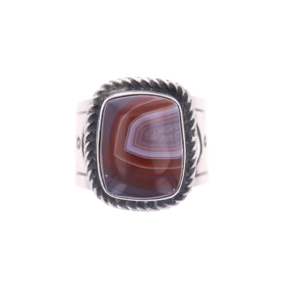 Navajo Chaz Tsosie Sterling Silver Carnelian Ring