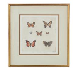 Sandy Scott "Butterflies I" Etching 1970-90s