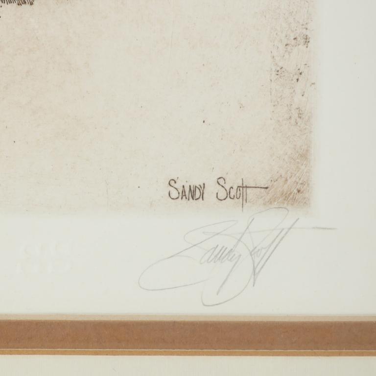 Sandy Scott "Butterflies I" Etching 1970-90s