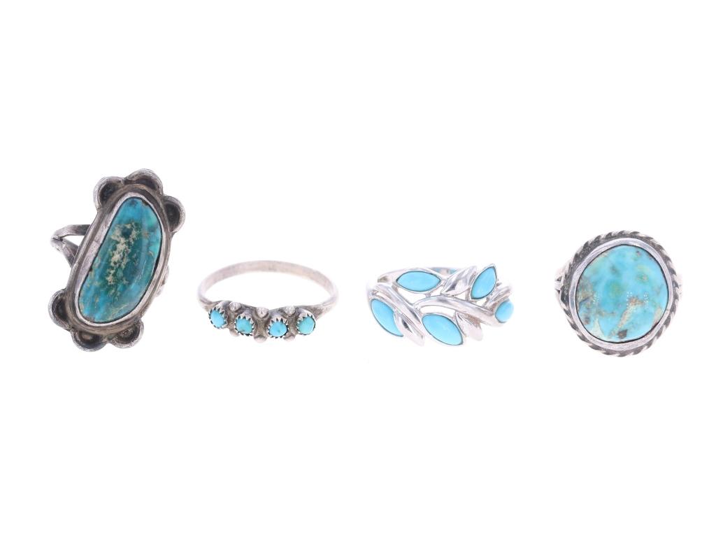 Vintage Turquoise Ring Collection, ca. 1940s-1970s