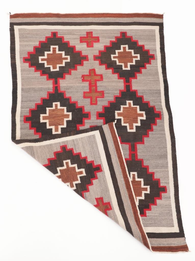 Navajo Ganado Hubbell Cross Rug c. 1900-1920's