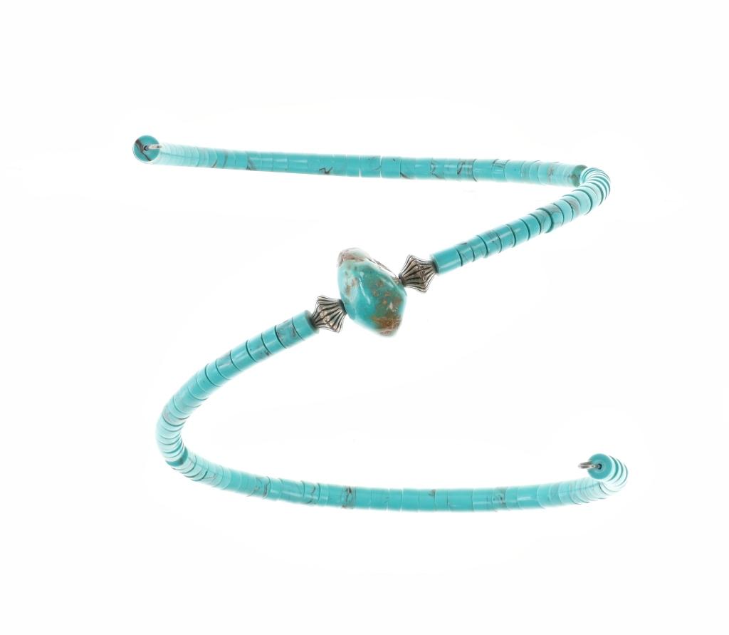 Sterling Turquoise Watchband and Turquoise Choker