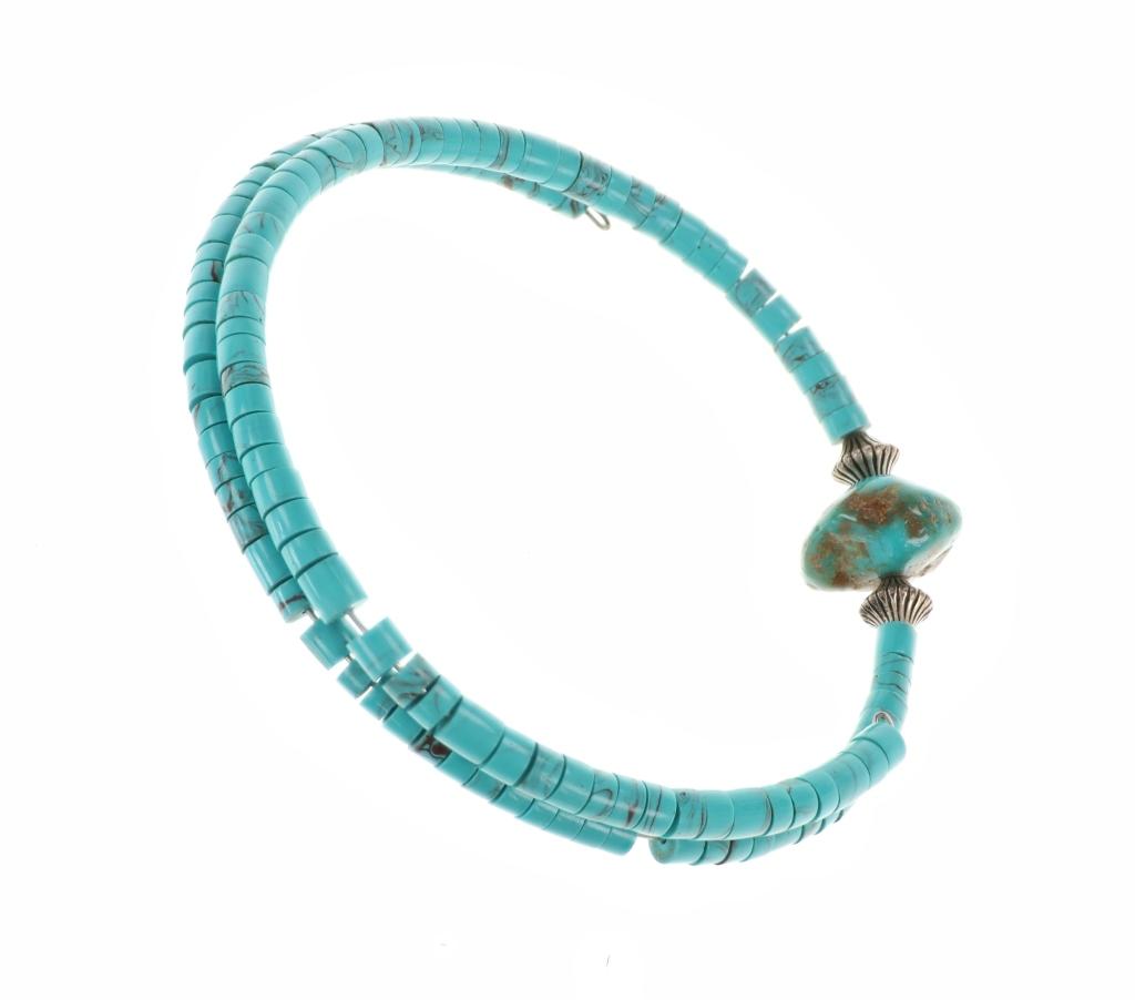 Sterling Turquoise Watchband and Turquoise Choker