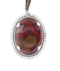 Sterling & Morgan Hill Poppy Jasper Pendant