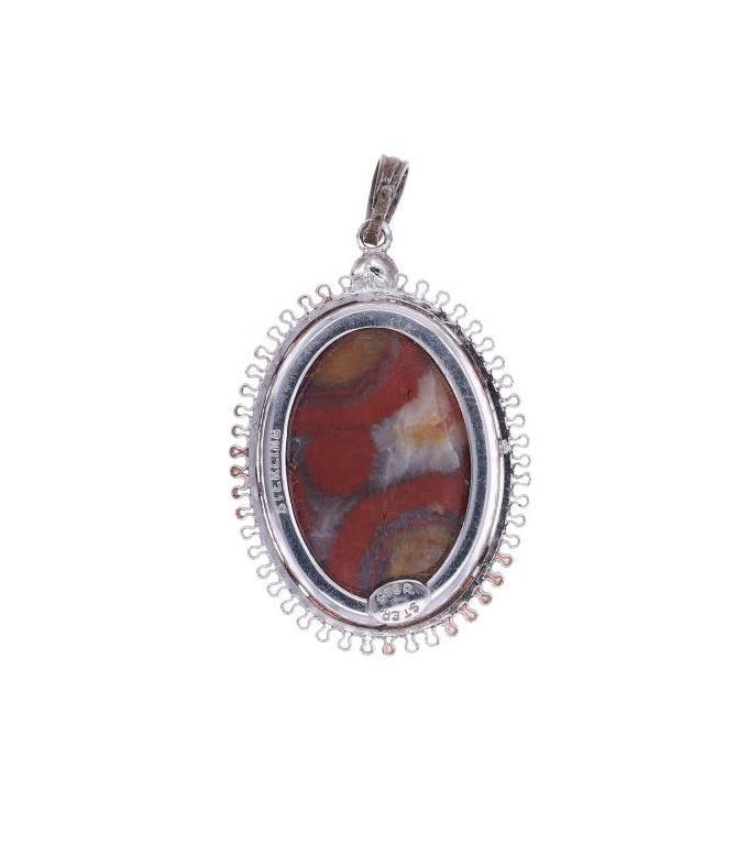 Sterling & Morgan Hill Poppy Jasper Pendant