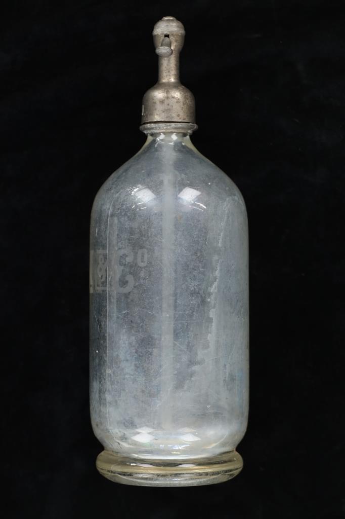 B.M. & Company Glass Seltzer Bottle c. 1930-40s