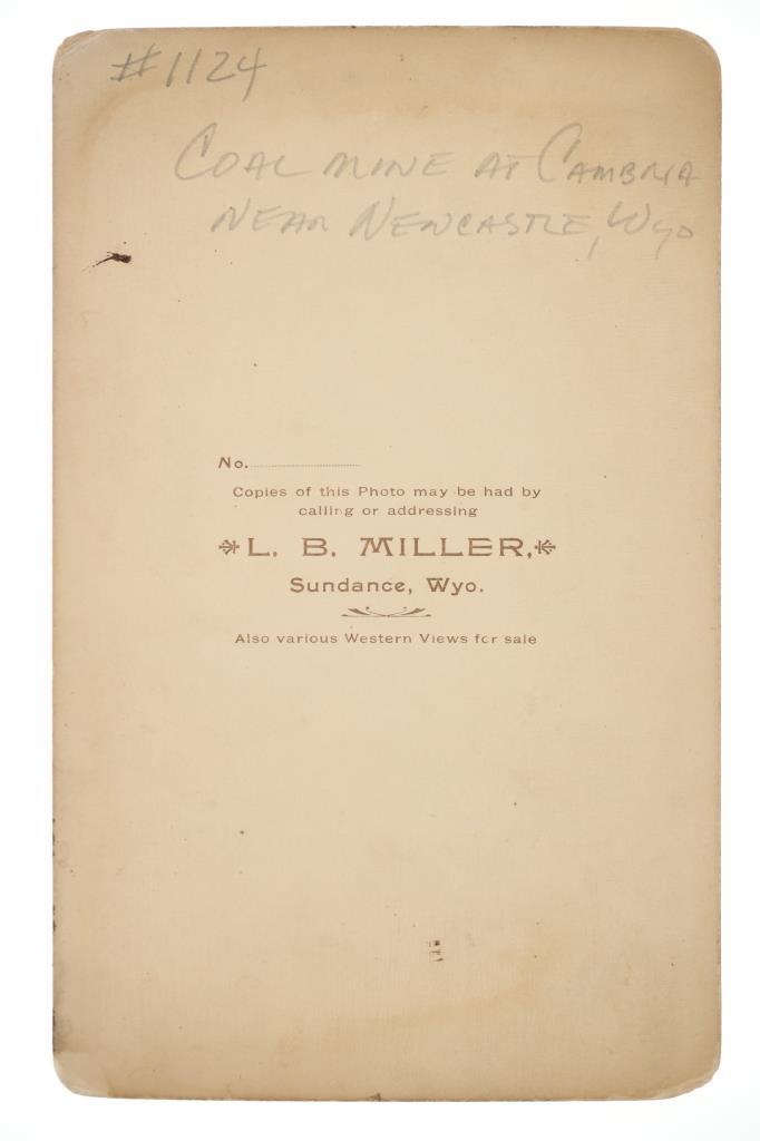 Sundance, Wyoming L.B Miller Boudoir Card c. 1870s