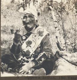 RARE Ojibwe Member John Smith Stereoview c. 1921