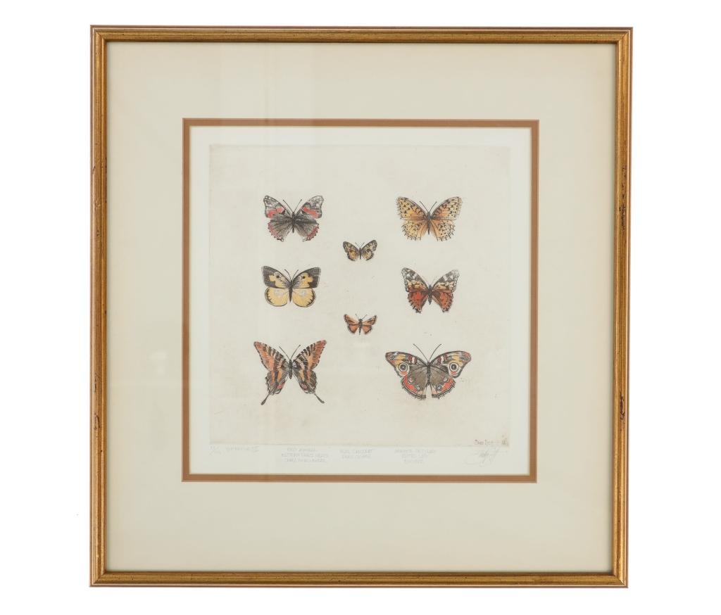 Sandy Scott Limited Ed. Butterfly Etching 1970-90s