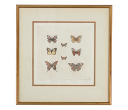 Sandy Scott Limited Ed. Butterfly Etching 1970-90s