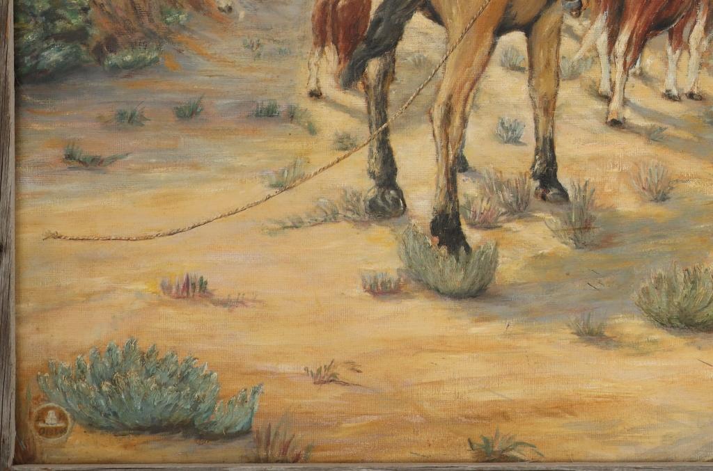 Original American E. H Gisloc Western Oil Painting