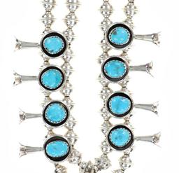 Navajo G. Smith Turquoise Squash Blossom Jewelry