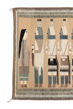Nellie Begay Yei-Be-Chai Turquoise Woman Tapestry