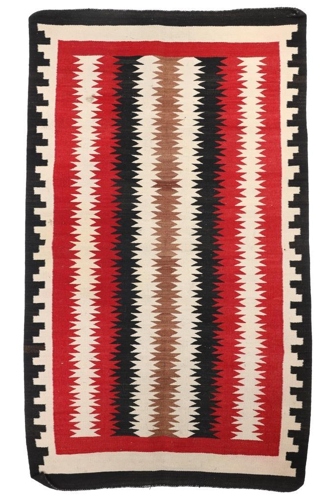 Navajo Crystal Eye Dazzler Stepped Rug c. 1930's