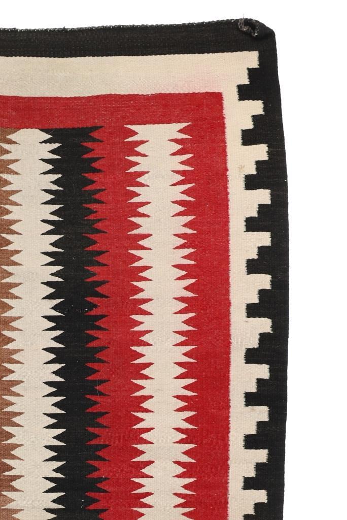 Navajo Crystal Eye Dazzler Stepped Rug c. 1930's