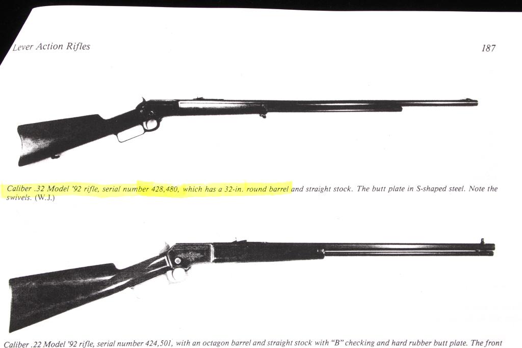 RARE Marlin Model 1892 32 Cal Special Length Rifle