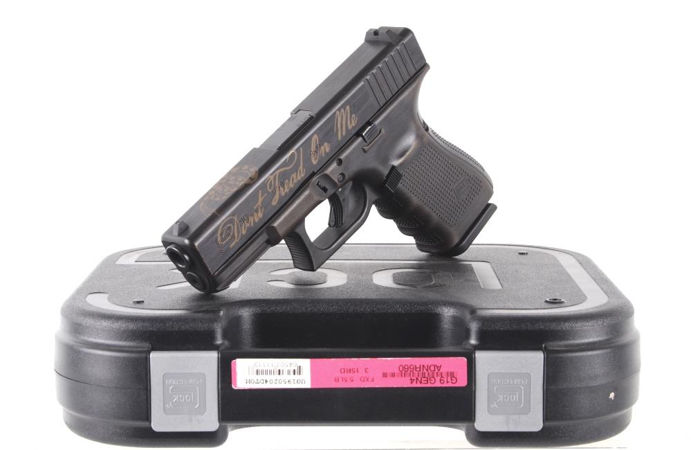 Glock 19 Gen 4 9mm Gadsden Etched Pistol With Case