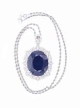 52.03ct Sapphire & Diamond Platinum Necklace