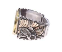 Vintage Pawn Navajo Gold & Silver Eagle Watch Cuff