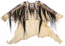 Beautiful Osage Beaded Hide Mens Shirt Ca. 1890-
