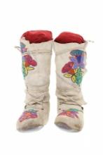 Ca. 1890-1920s Crow Beaded Hightop Moccasins