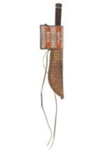 Mandan, Hidatsa & Arikara Quilled Sheath & Knife