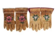 Ca. 1930s Plateau Beaded Mens Gauntlet Gloves