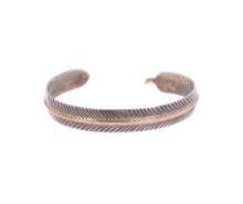 Vintage Navajo 12K GF & Sterling Feather Bracelet