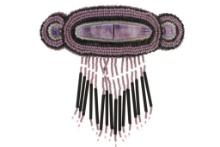 Crow Tribe Beaded & Purple Lace Agate Brooch