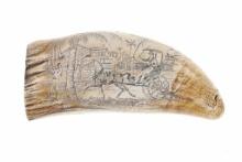 Waring & Co. Scrimshaw Sperm Whale Tooth Casting