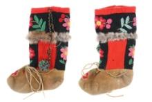 Early Northern Cree Embroidered Moccasins