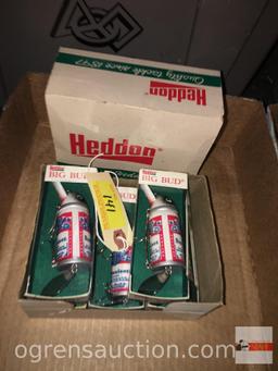 Fishing - Lures - 5 Heddon Big Bud, Budweiser Lures in boxes