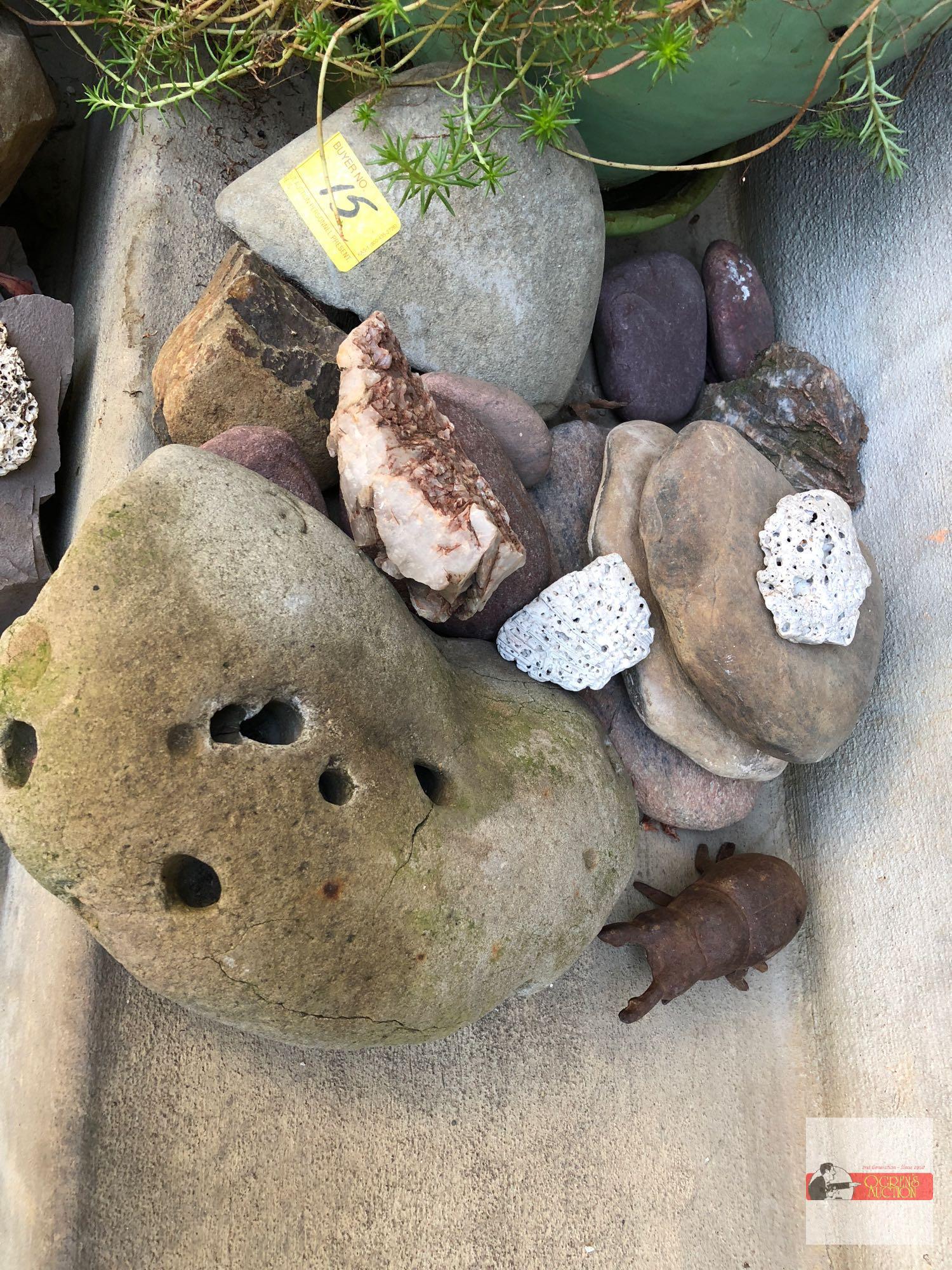 Yard & Garden - Decor rocks, 1 with succulent