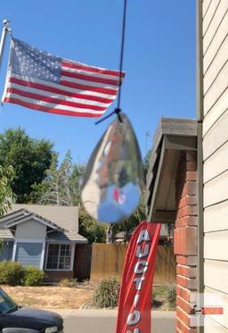 Yard & Garden - Wind chime, stained glass flower, 38"hx7"w