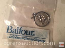 3 items - FFA pin, Balfour pendant and vintage spur