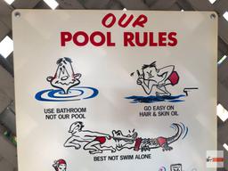 Sign - Our Pool Rules, plastic, 18"wx24"h