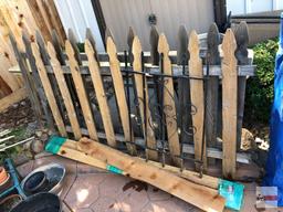 Yard & Garden - wooden fence sections and metal fence section