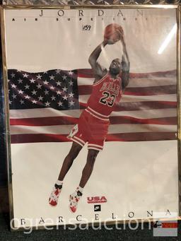 Michael Jordan print, Air Superiority, Barcelona Nike Advertising poster, framed, 16"wx20"h, 1992