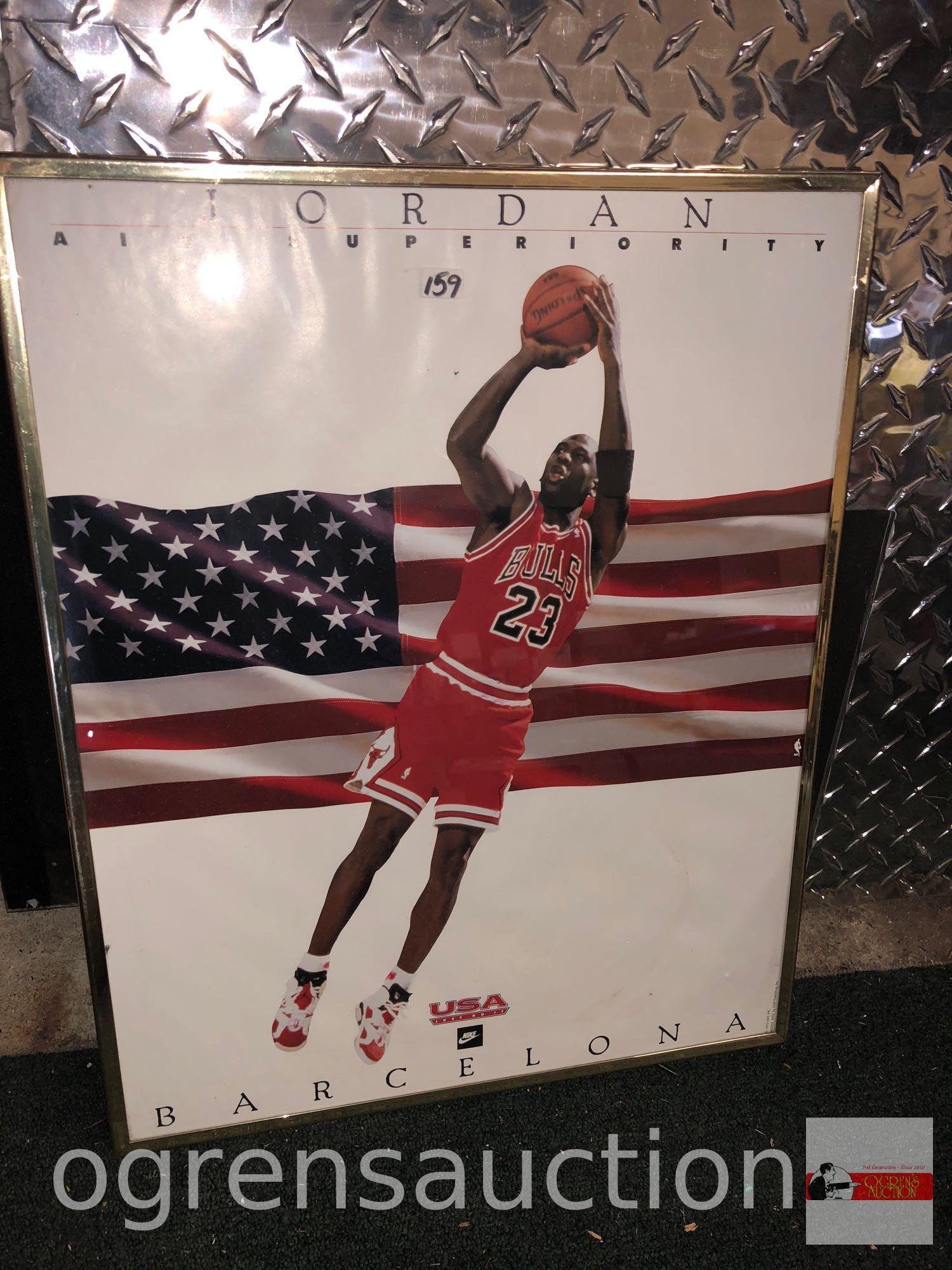 Michael Jordan print, Air Superiority, Barcelona Nike Advertising poster, framed, 16"wx20"h, 1992