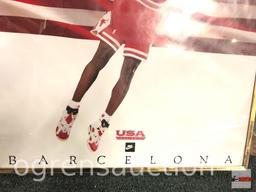 Michael Jordan print, Air Superiority, Barcelona Nike Advertising poster, framed, 16"wx20"h, 1992