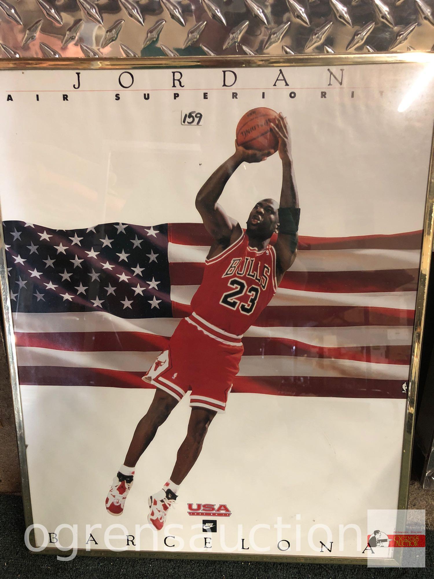 Michael Jordan print, Air Superiority, Barcelona Nike Advertising poster, framed, 16"wx20"h, 1992