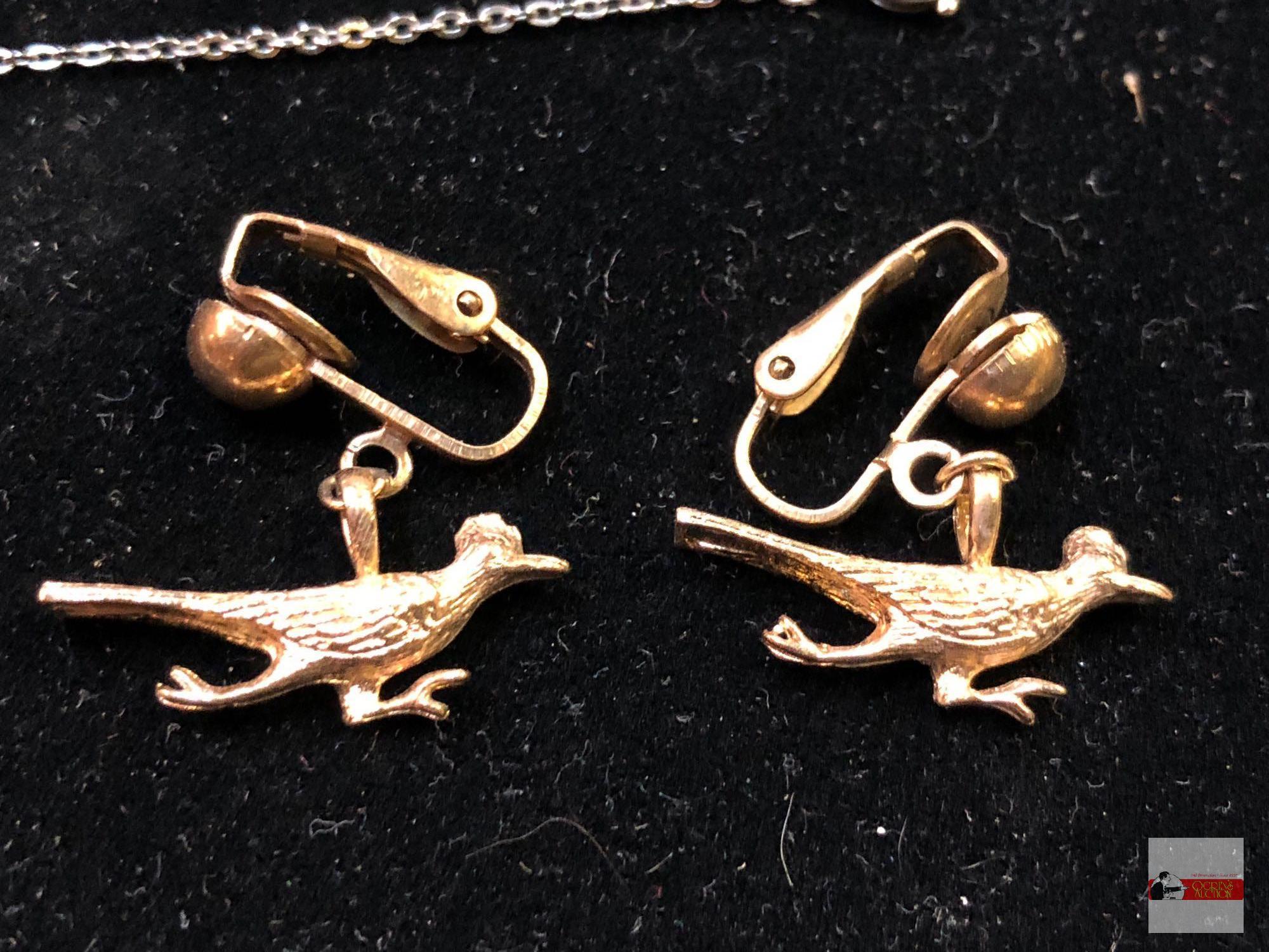 Jewelry - Roadrunner parure set - pendant, necklace, brooches, earrings