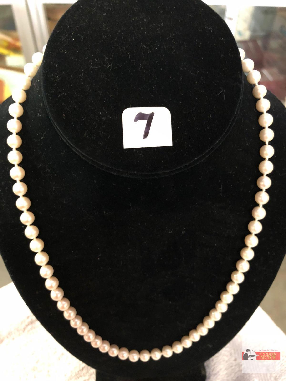 Jewelry - Necklace - strand of pearls w/ G silver lobster clasp