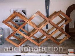 Corner mirrored wall shelf and wine rack