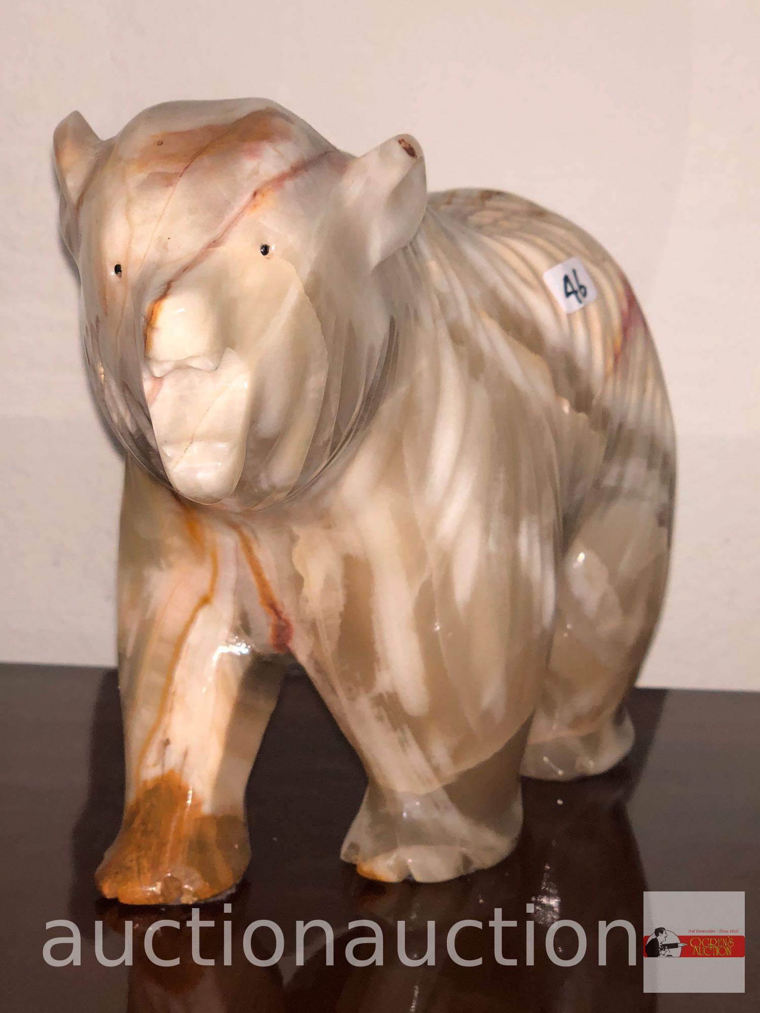 Marble Bear figure, 15"wx8"hx4.5"d
