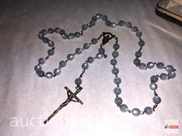 Religious - Rosary, blue beads and crucifix