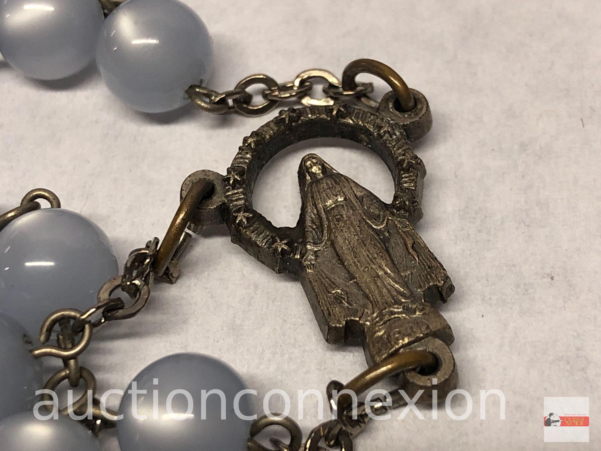 Religious - Rosary, blue beads and crucifix